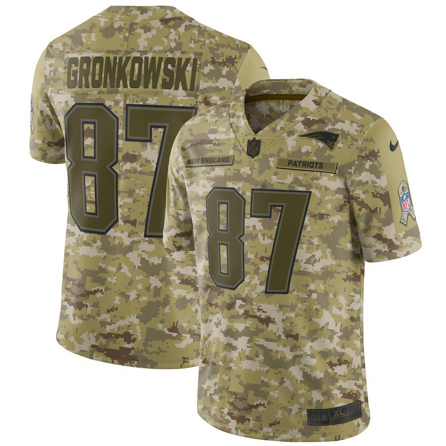 Men New England Patriots #87 Gronkowski Nike Camo Salute to Service Retired Player Limited NFL Jerseys->tampa bay buccaneers->NFL Jersey